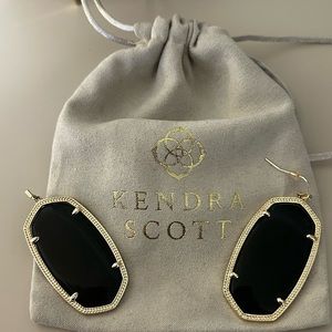 Large Kendra Scott black oval earrings